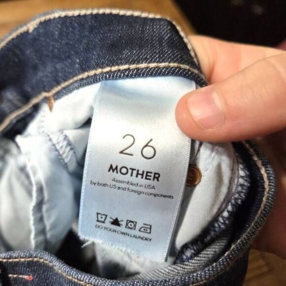 Mother Insider Crop Step Fray Jeans in Speed Racer Size 26 - Picture 5 of 6